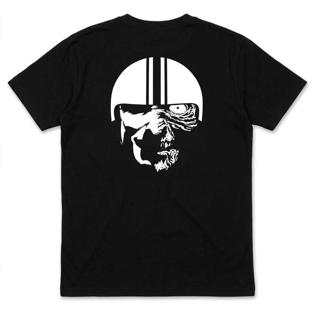 Black T-shirt back with white background